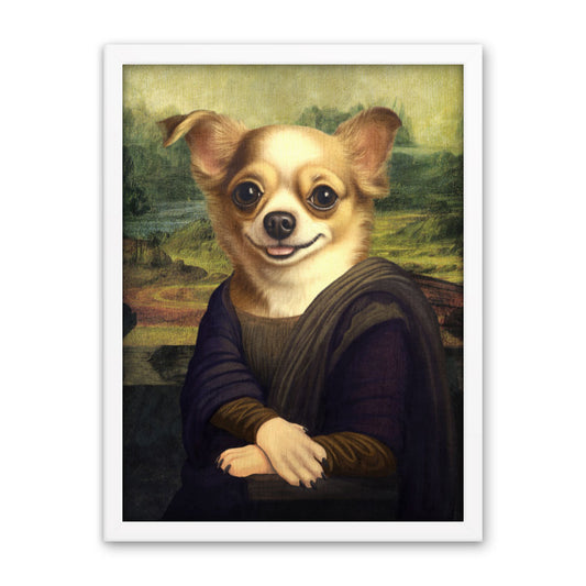 Mona Lisa Chihuahua Framed Poster