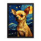 Starry Night Chihuahua Framed Poster