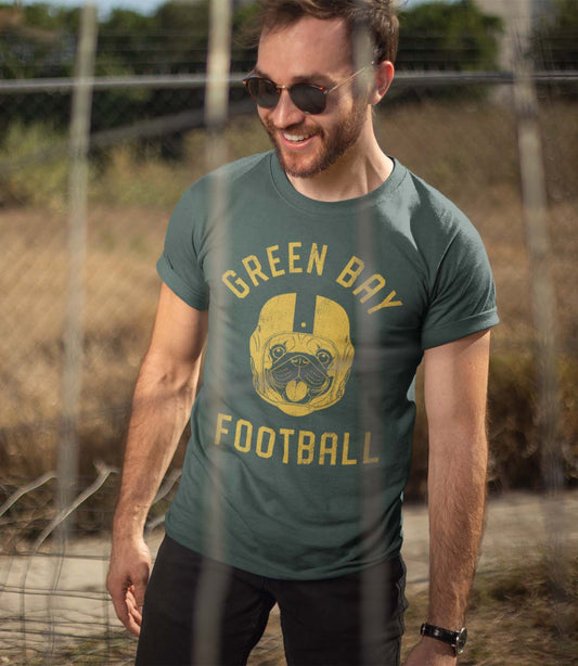 Green Bay Football Pug T-Shirt