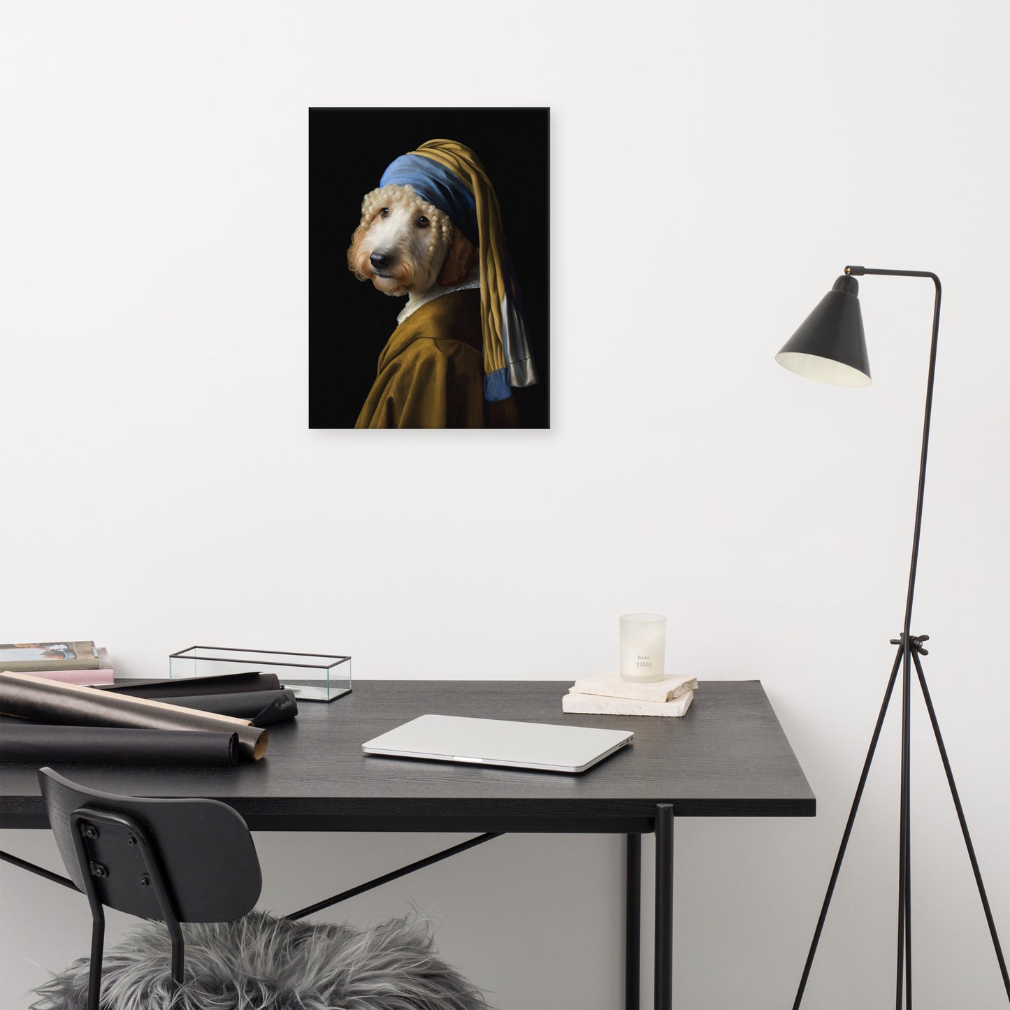 Girl with a Pearl Earring Poodle Canvas