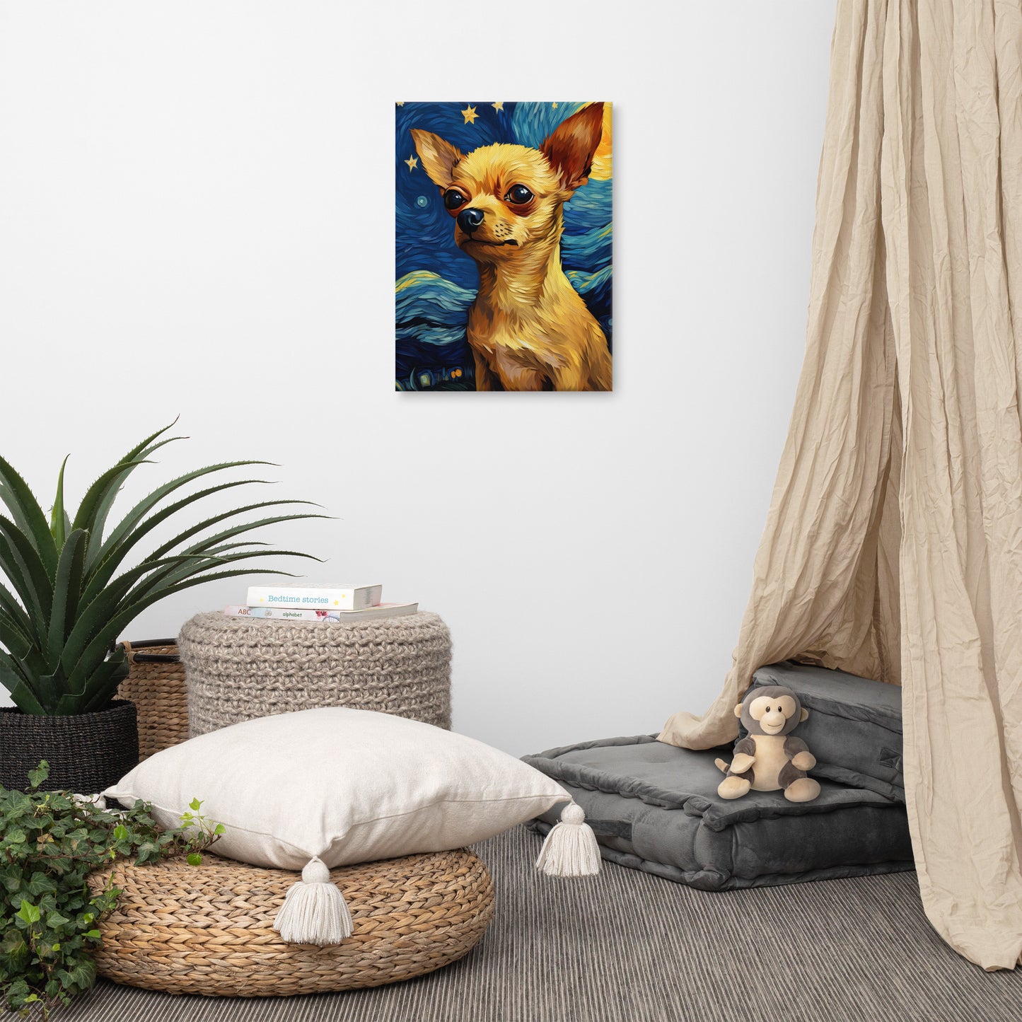 Starry Night Chihuahua Canvas