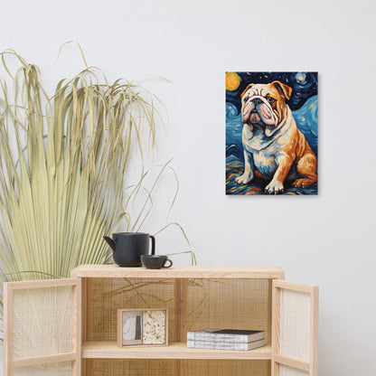 Starry Night English Bulldog Canvas