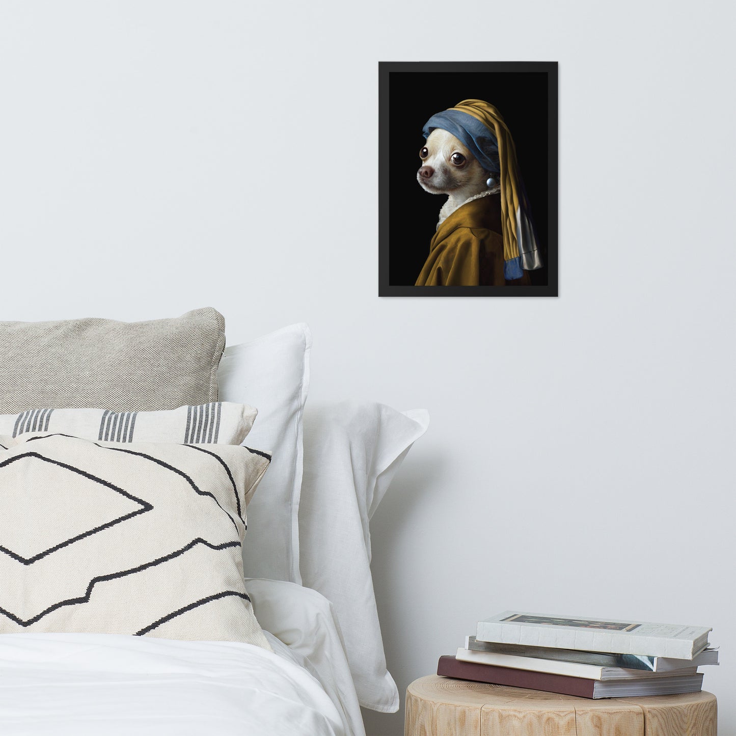 Girl with a Pearl Earring Chihuahua Framed Poster