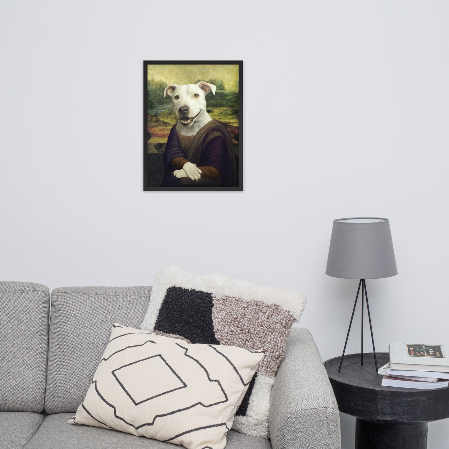Mona Lisa Pitbull Framed Poster