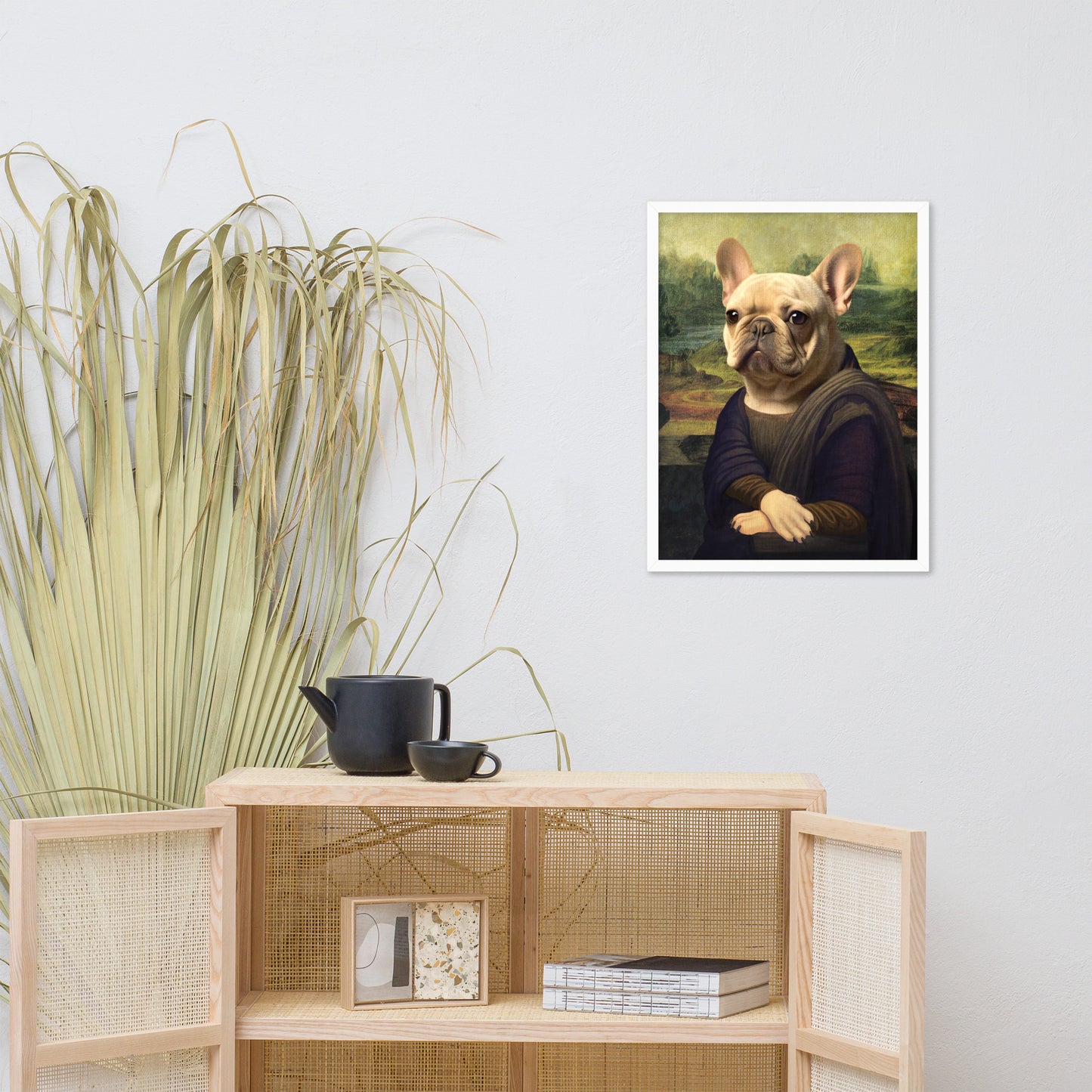 Mona Lisa French Bulldog Framed Poster