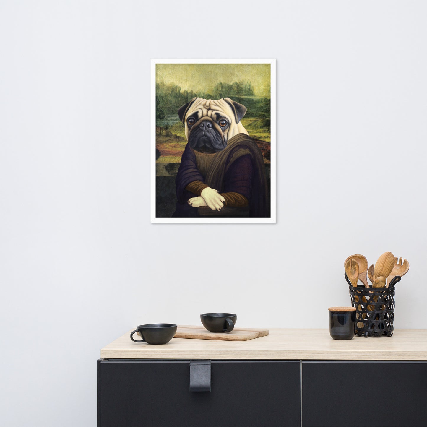 Mona Lisa Pug Framed Poster