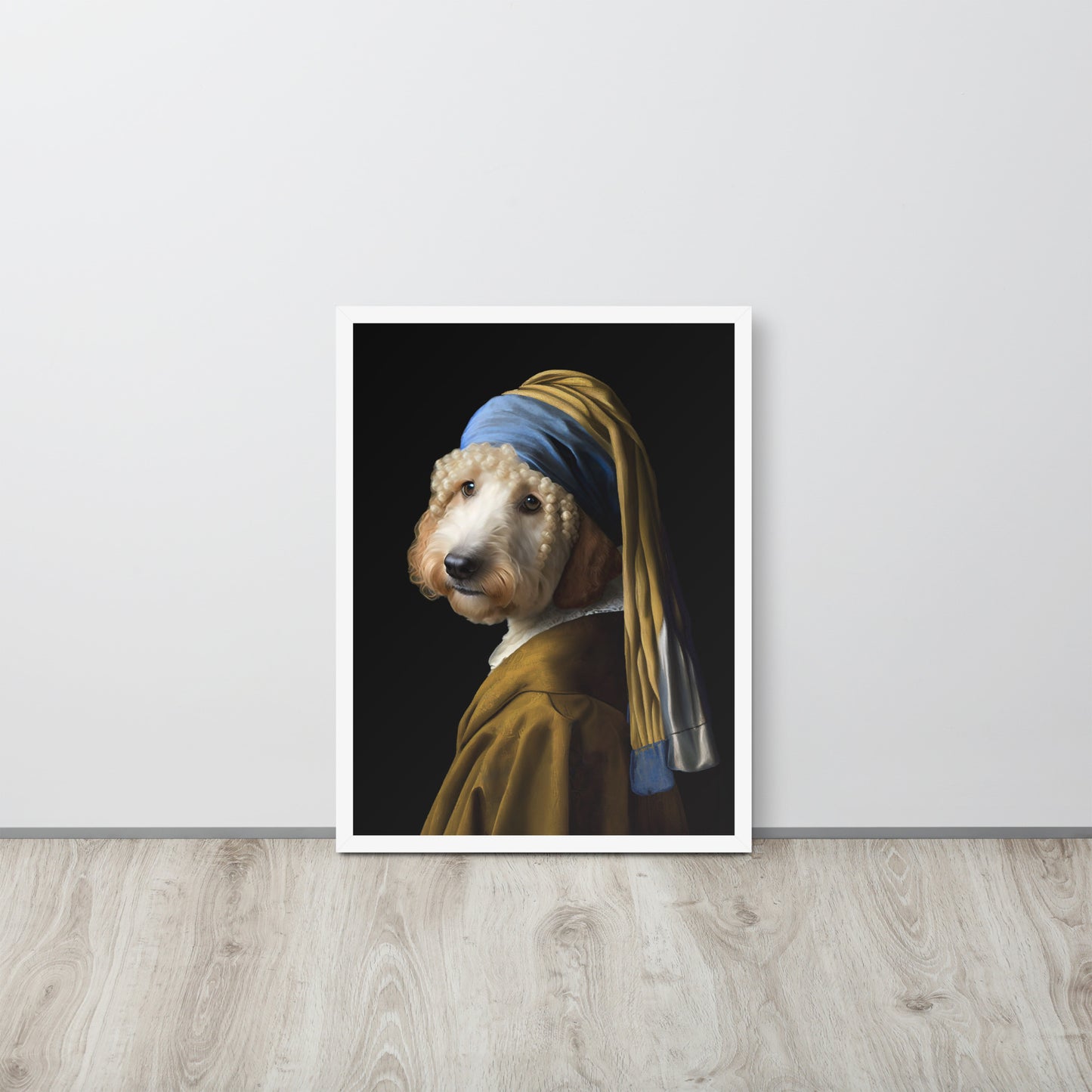 Girl with a Pearl Earring Poodle Framed Poster