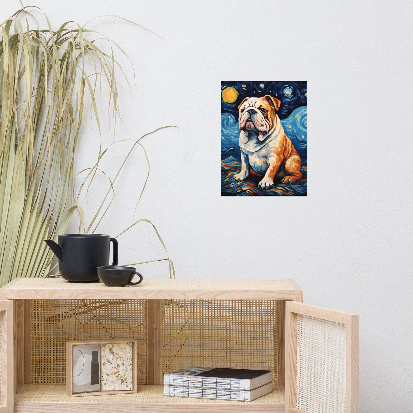 Starry Night English Bulldog Poster