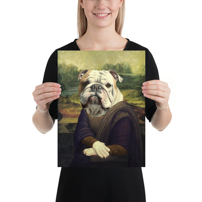 Mona Lisa English Bulldog Poster