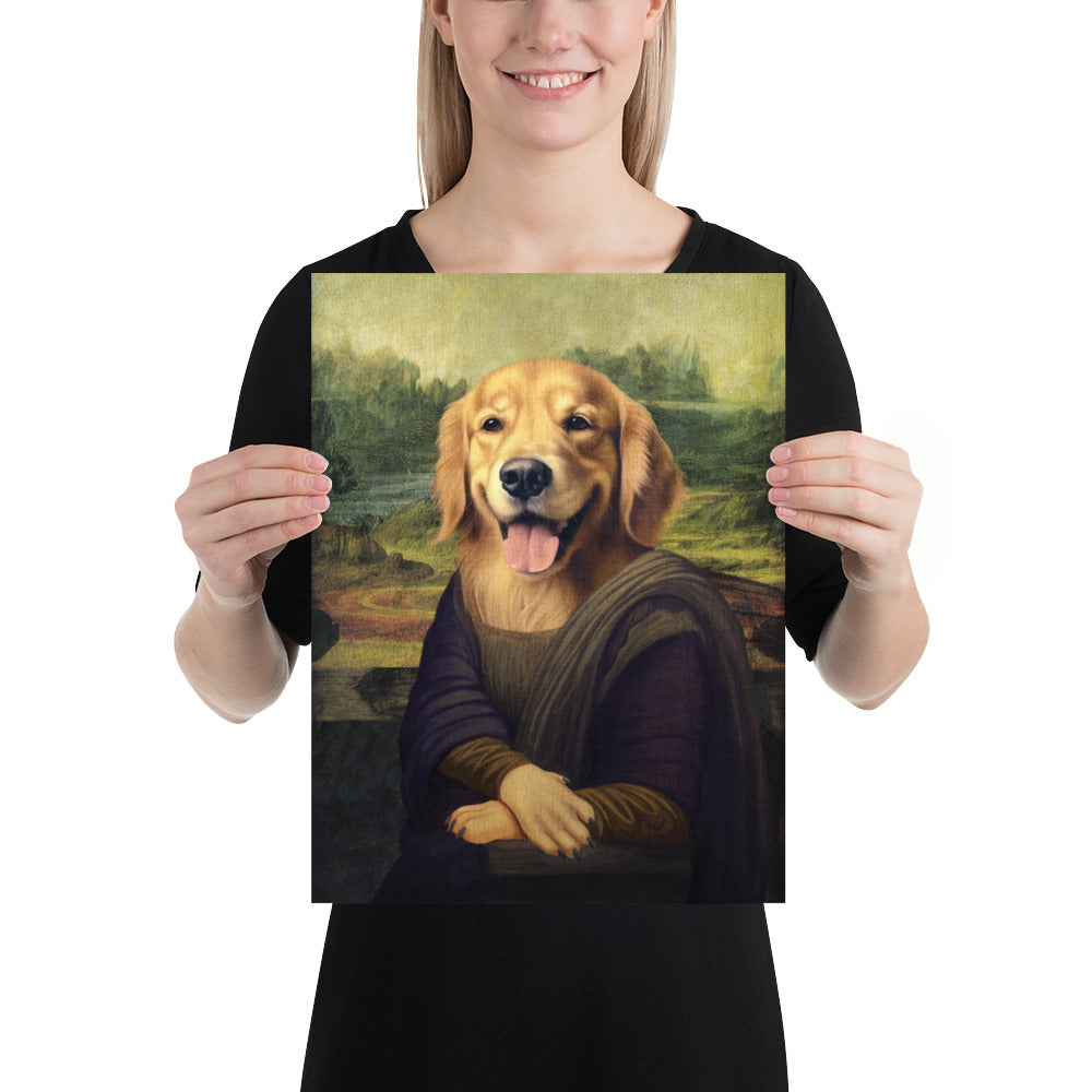 Mona Lisa Golden Retriever Poster