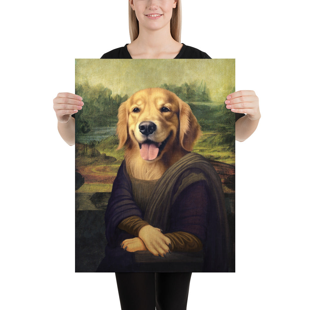 Mona Lisa Golden Retriever Poster