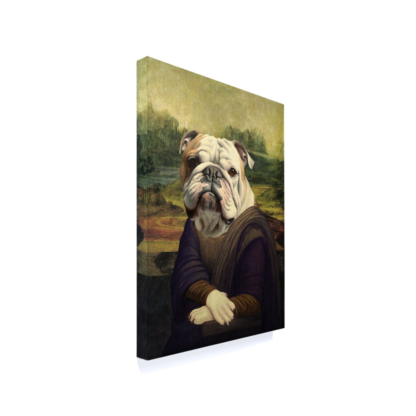 Mona Lisa English Bulldog Canvas