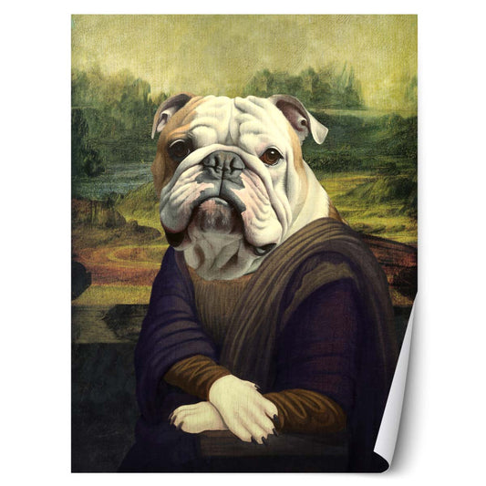 Mona Lisa English Bulldog Poster