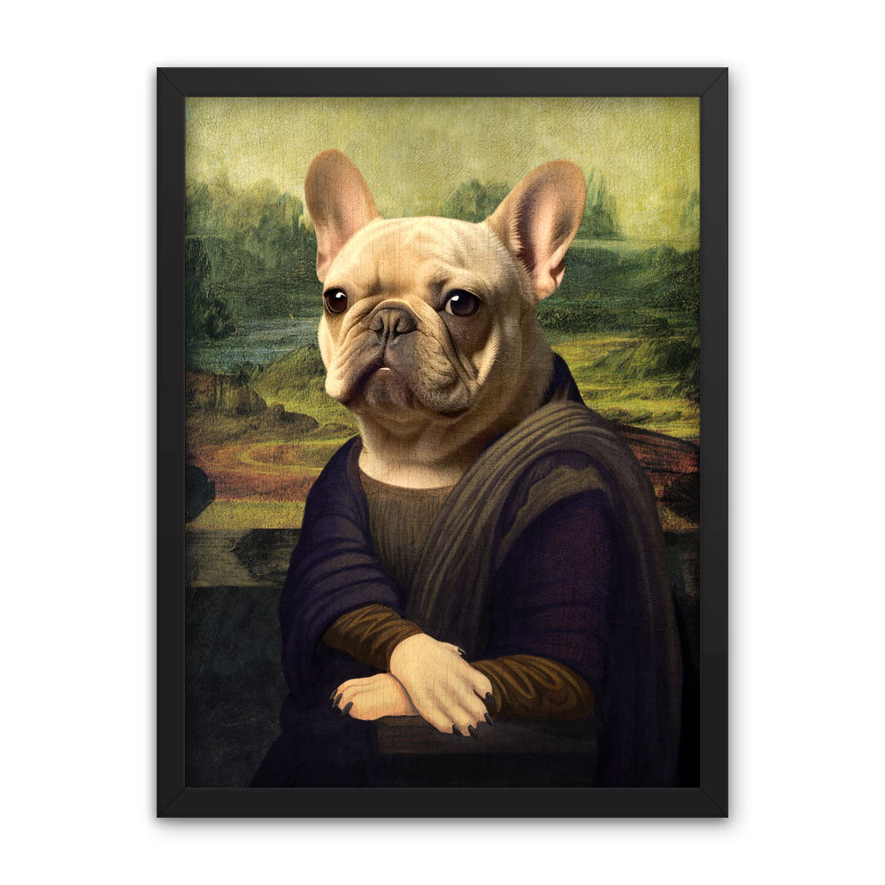 Mona Lisa French Bulldog Framed Poster