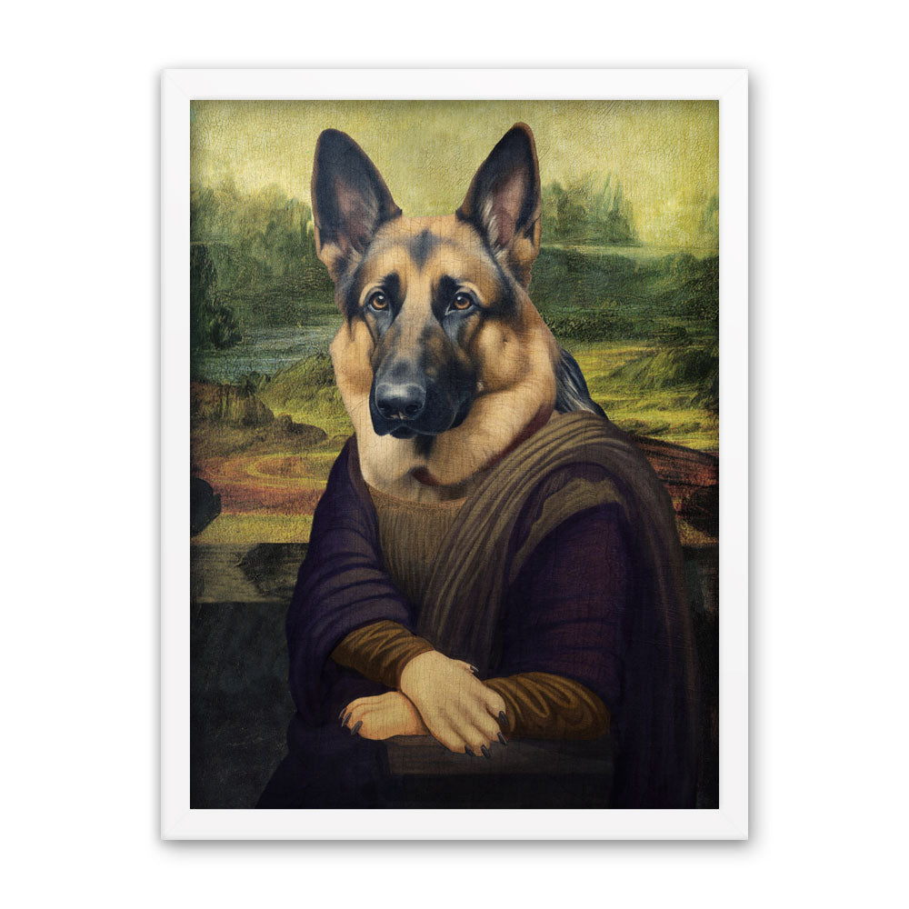 Mona Lisa German Shepherd Framed Poster