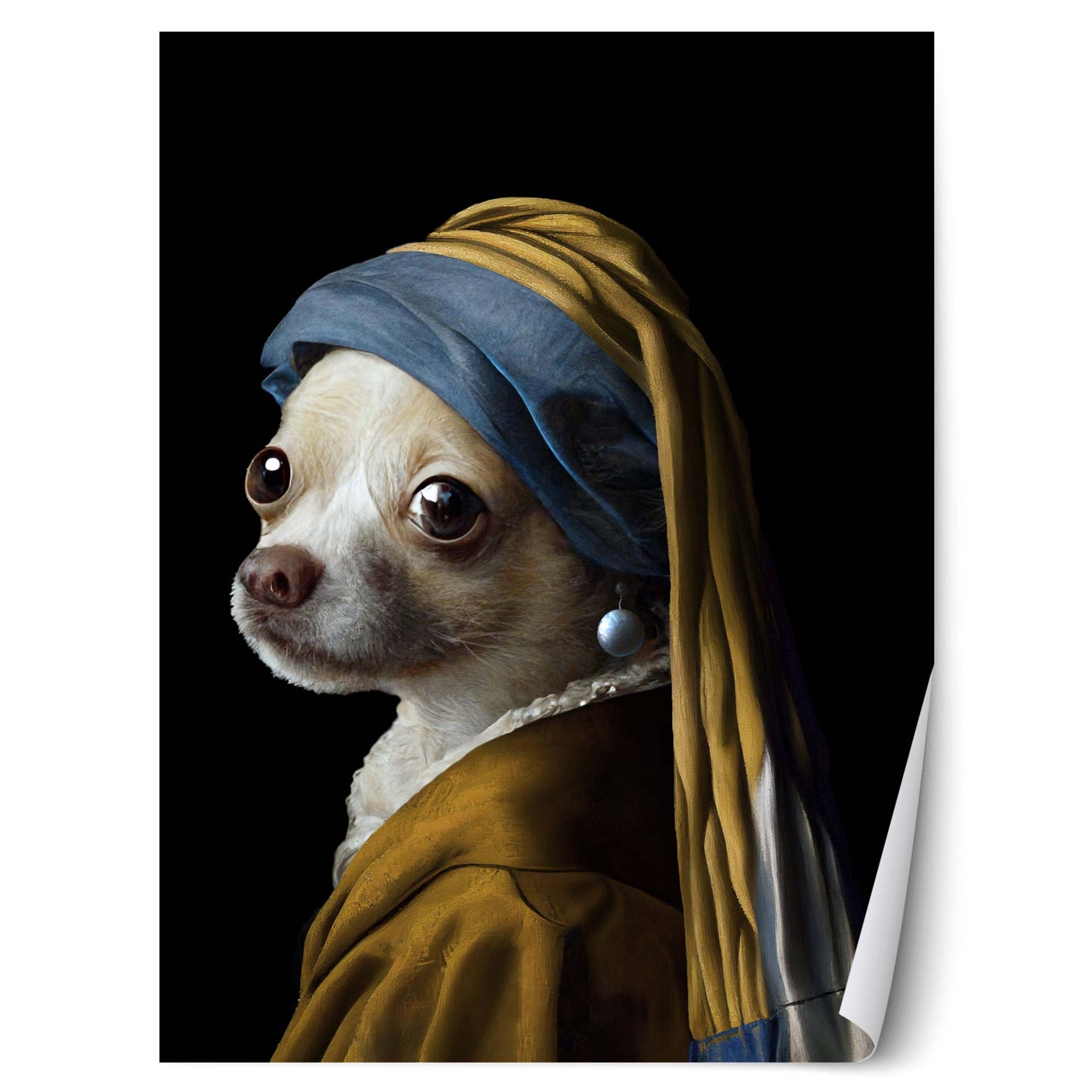 Girl with a Pearl Earring Chihuahua Poster