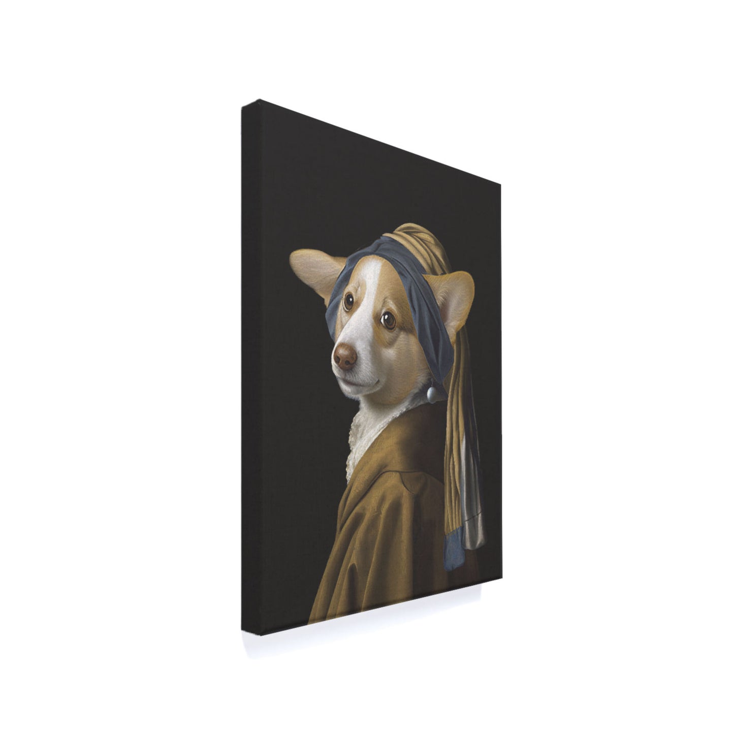 Girl with a Pearl Earring Corgi Canvas
