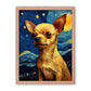 Starry Night Chihuahua Framed Poster