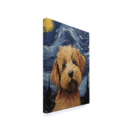 Starry Night Poodle Canvas