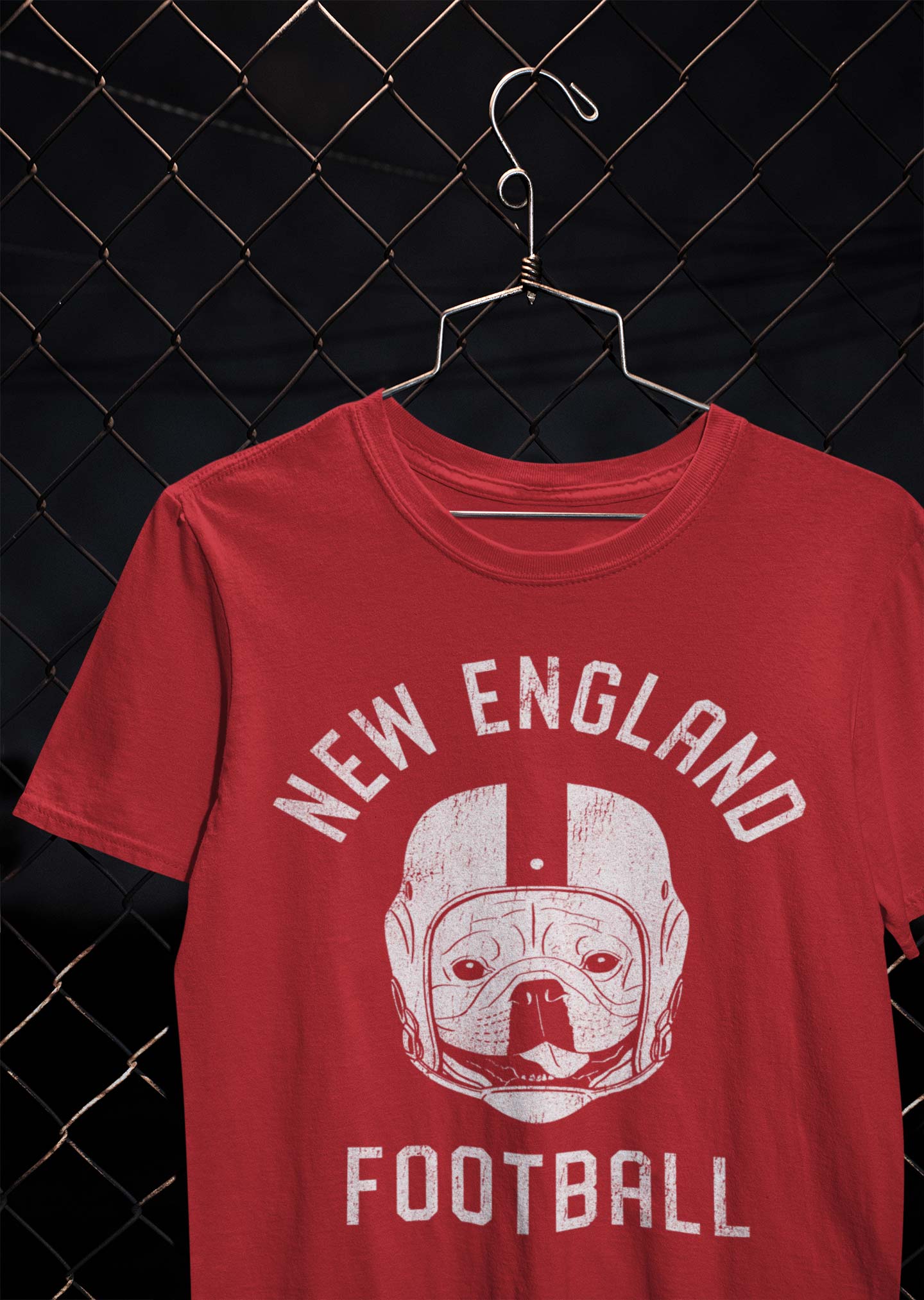 New England Football French Bulldog T-Shirt