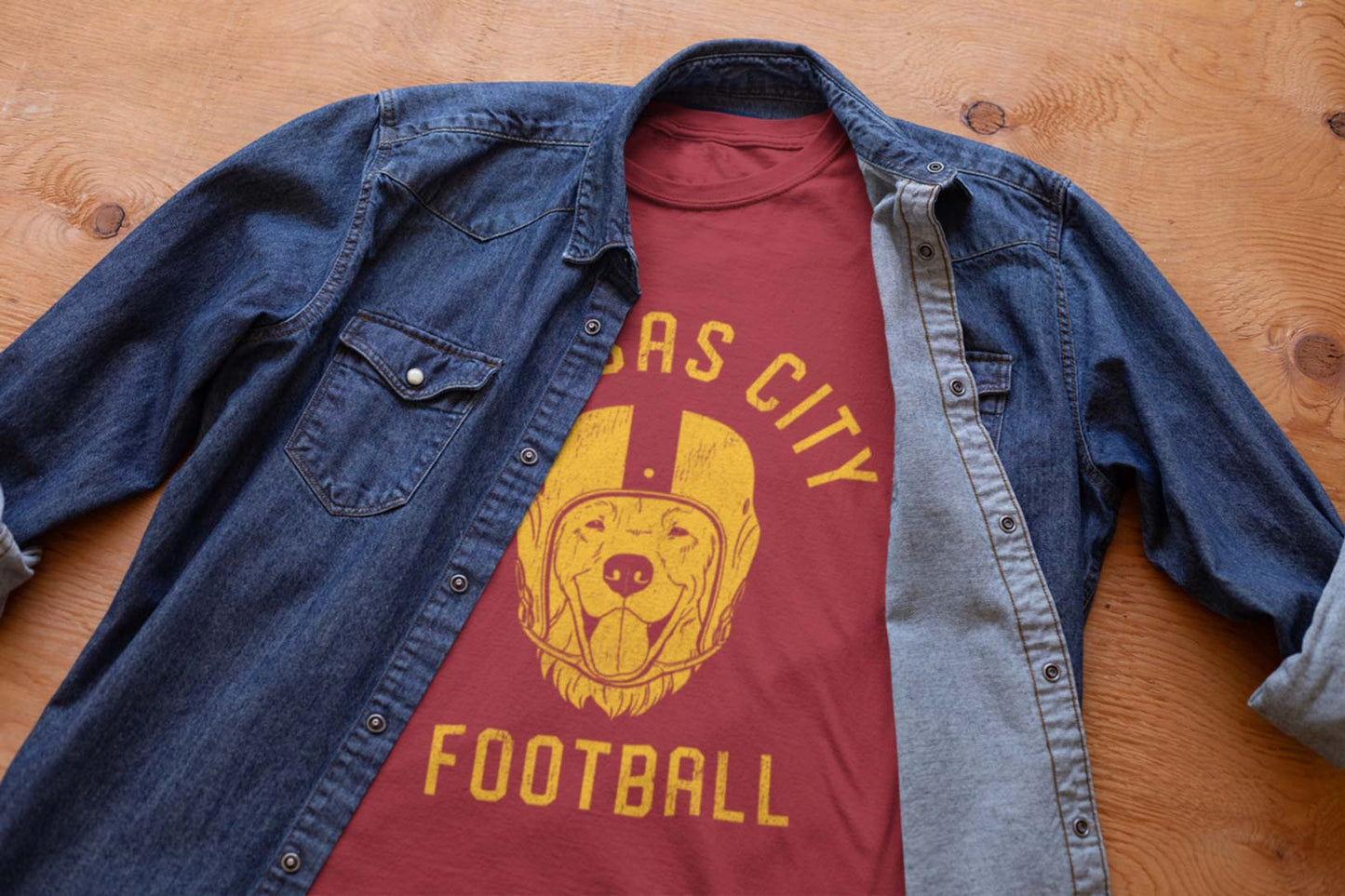 Kansas City Football Golden Retriever T-Shirt