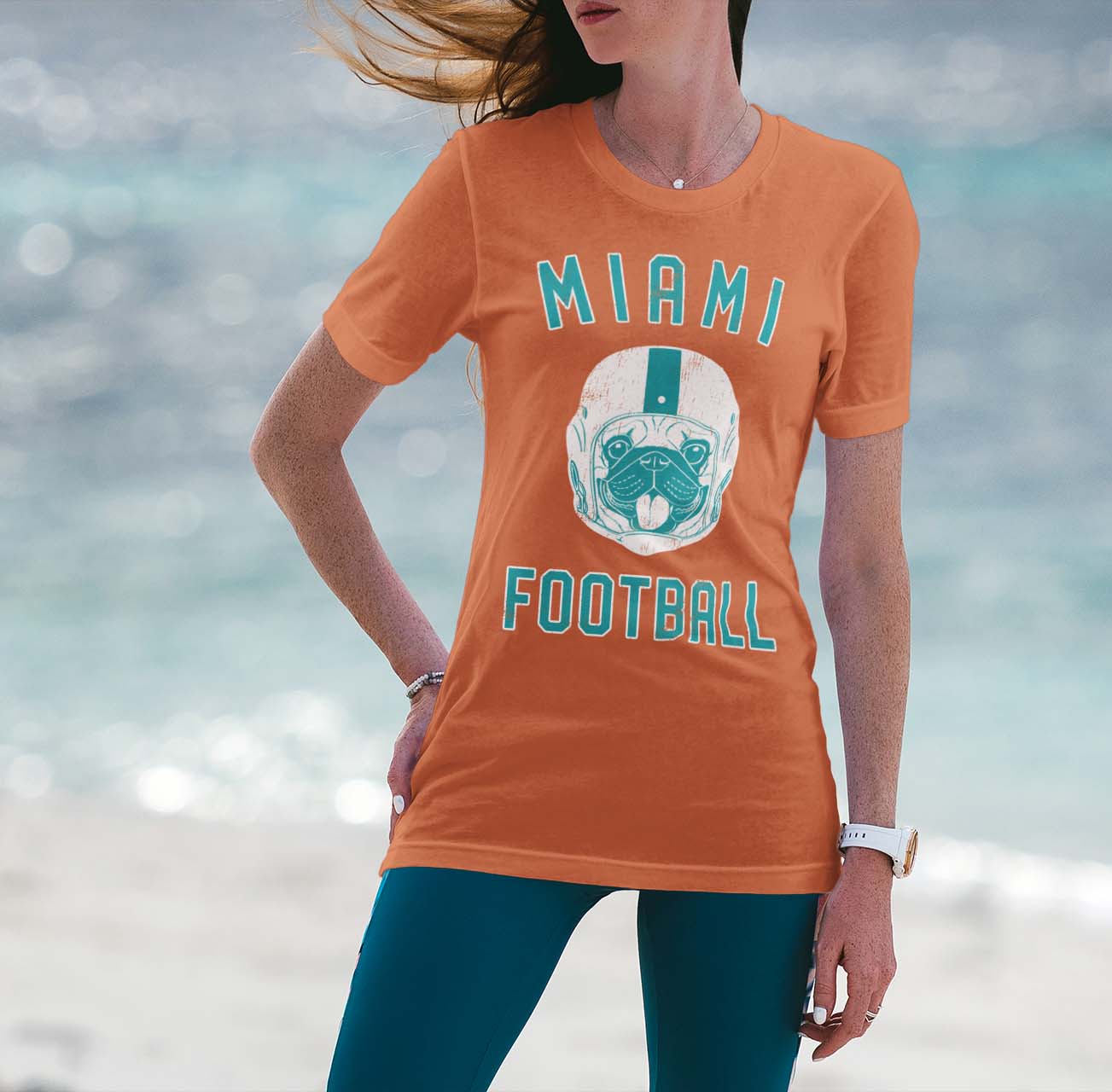 Miami Football Pug T-Shirt