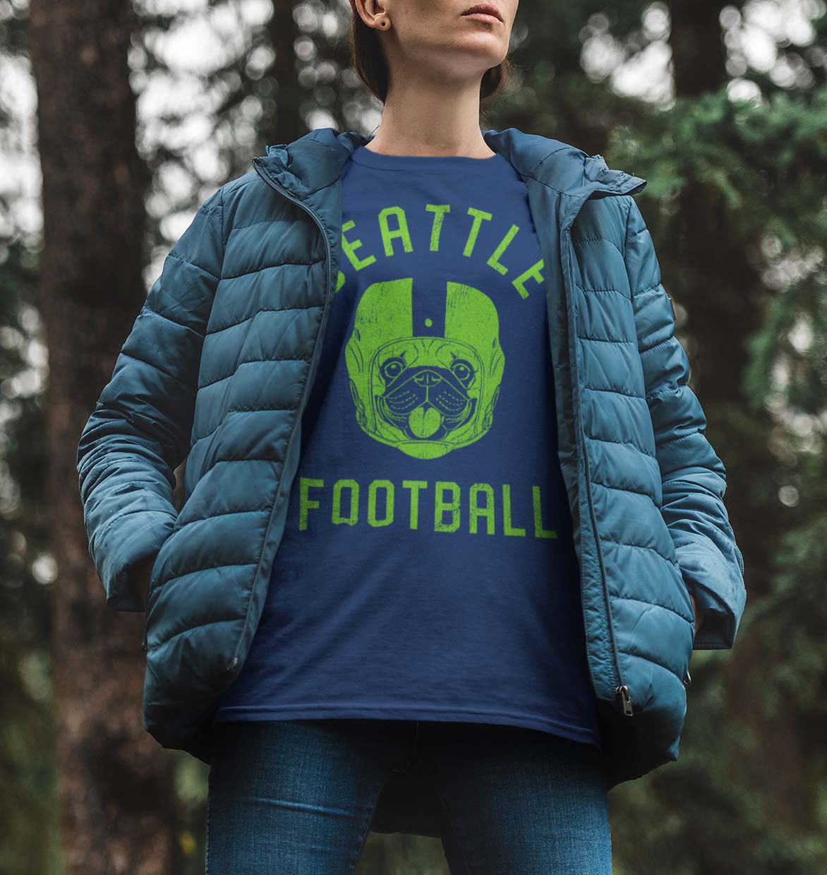 Seattle Football Pug T-Shirt